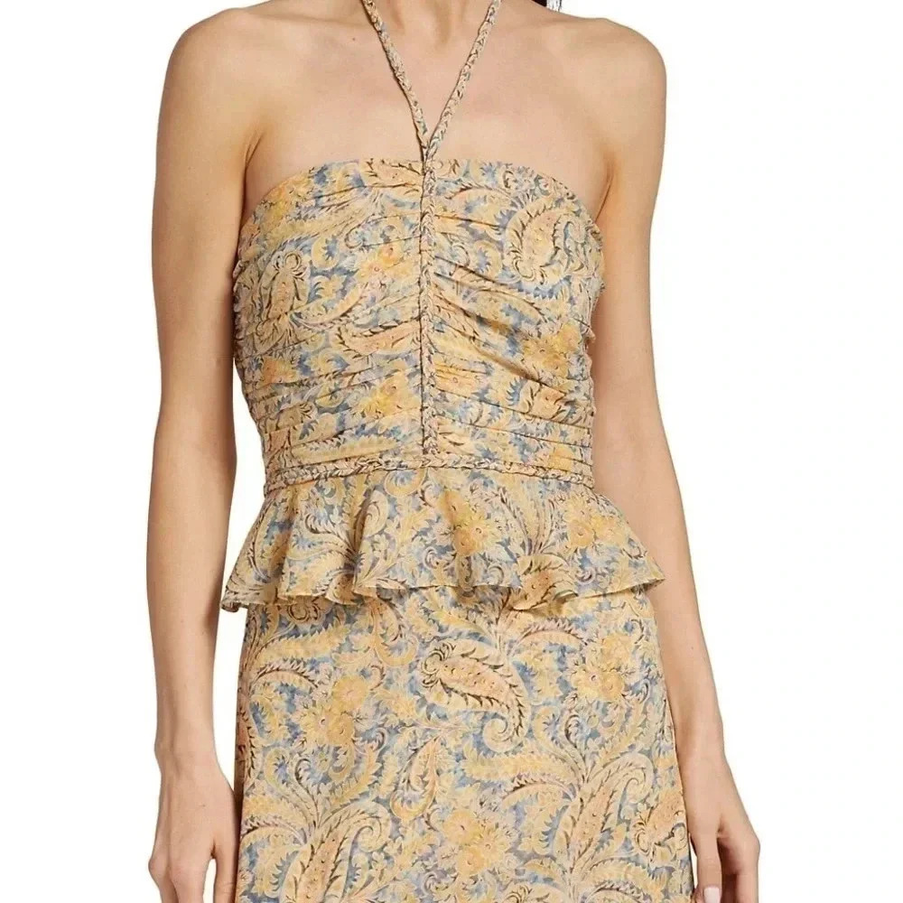 VERONICA BEARD Arienne Gathered Halterneck Top size 00 B992 - Picture 6 of 10